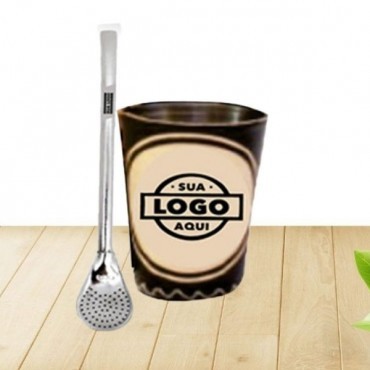 Kit com Cuia e Bomba para Tererê Personalizados em Bagé