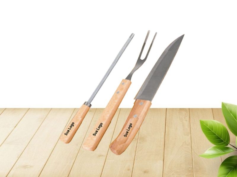 Garfo, Faca e Afiador para Churrasco Personalizados em Cachoeirinha